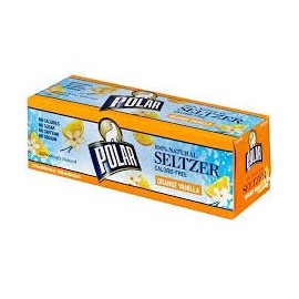 Polar 100% Natural Seltzer Water, Orange Vanilla 12 ounce cans , 2/12 Packs (orange vanilla)