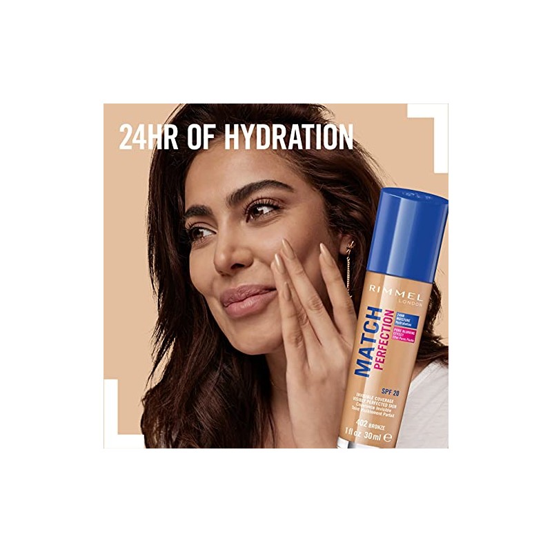 Rimmel Rimmel Match Perfection Foundation 400 Natural Beige, Medium Coverage,