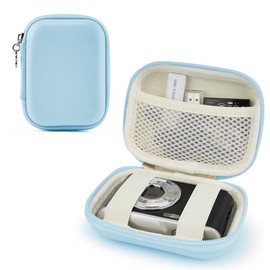 1 x digital camera bag, suitable for cameras, small camera case, mini hard case, travel protective case, camera accessories (blue).