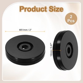 sourcing map 2Pack Acrylic Lazy Susan Turntable, 2" Spinner Lazy Susan Turntable Organizer, Acrylic Ball Bearing Rotating Tray for Pantry Spice Rack Decorating, Black