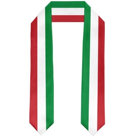 Italy Flag Graduation Stole Satin Stole Scarf for Study Aboard International Students 72" Length