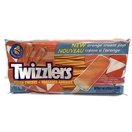 TWIZZLERS Orange Cream Pop Filled Twists Candy Licorice, 311g/11 oz, Imported from Canada}