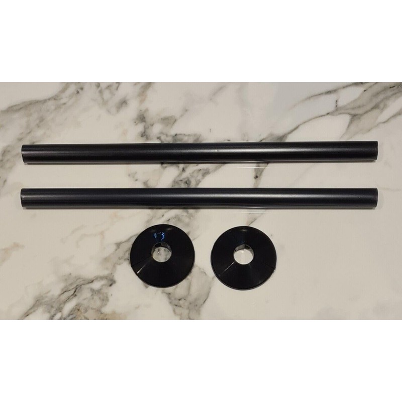 Radiator Pipe Covers & Collars - Pair Black 15mm Pipe