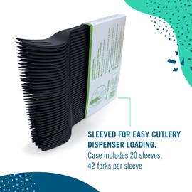 Preserve - Fork 100 Percent Recycled Plastic Medium Weight Cutlery Made in USA - 840 Count