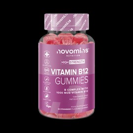 Novomins B12 Strawberry Flavour Vitamins 60 Gummies 30 Days Supply