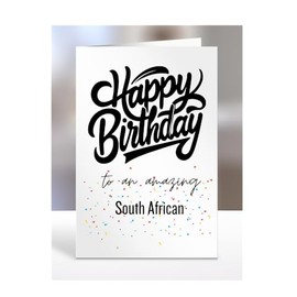 Card For South African Man, Woman, Happy Birthday Gifts To An Amazing, Men, Women, Him, Her, Presents for Christmas, From South Africa, A5-165_177