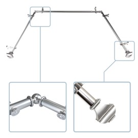 Rod Desyne 13/16" Moyat Bay Window Curtain Rod, 20-36", 38-72", Satin Nickel