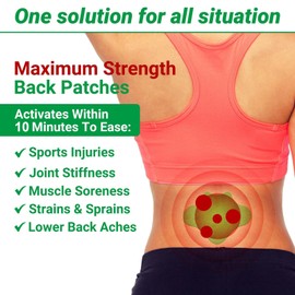 ishancare Back Patches, 24 Count Long Lasting Heat Patches, 8 Hour Deep Hot for Knee, Back, Neck, Shoulder, Muscle, Joint