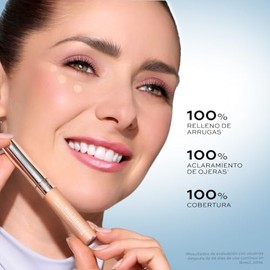 L'BEL – Corrector Sérum Facial Pro-Hialuron 5.4 ml, Corrector para Ojeras con Ácido Hialurónico y FPS15, Alta Cobertura Mate, Hidratación 48H, Acabado