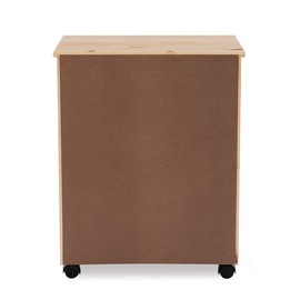 Linon Callie Multipurpose Six Drawer Dresser Wide Wood Rolling File Cabinet Storage Cart in Natural