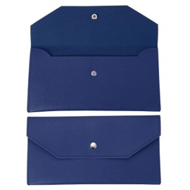 PATIKIL Cash Envelope Wallet, Budget Cash Holder Reusable Money Bag Pouch Leather Money Organizer Pouch for Men Women Receipt Check Bill Travel Graduation Holidays, Blue