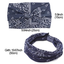 CAKURE Diademas bohemias anchas turbantes anudadas para la cabeza africana, para yoga, diademas para el pelo, accesorios elásticos para el cabello para mujeres y niñas, paquete de 3 (juego de 2b)