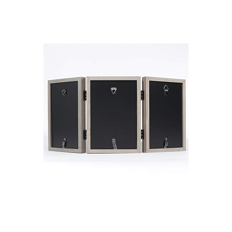 Lawrence Frames Studio Wood Picture Frame, 4x6 Triple, Gray