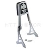 XKMT-Chrome Skull Backrest Sissy Bar With Leather Pad Compatible With