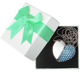 16GB USB Flash Drives with Box, Heart Diamond Shaped Waterproof Pendrive USB Memory Stick, Romantic Gifts for Wife Child Friend (16GB, Blue with Box)