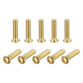 sourcing map Brass Machine Screws, M4x16mm Phillips Pan Head Fastener Bolts for Furniture, Office Equipment, Electronics 20Pcs
