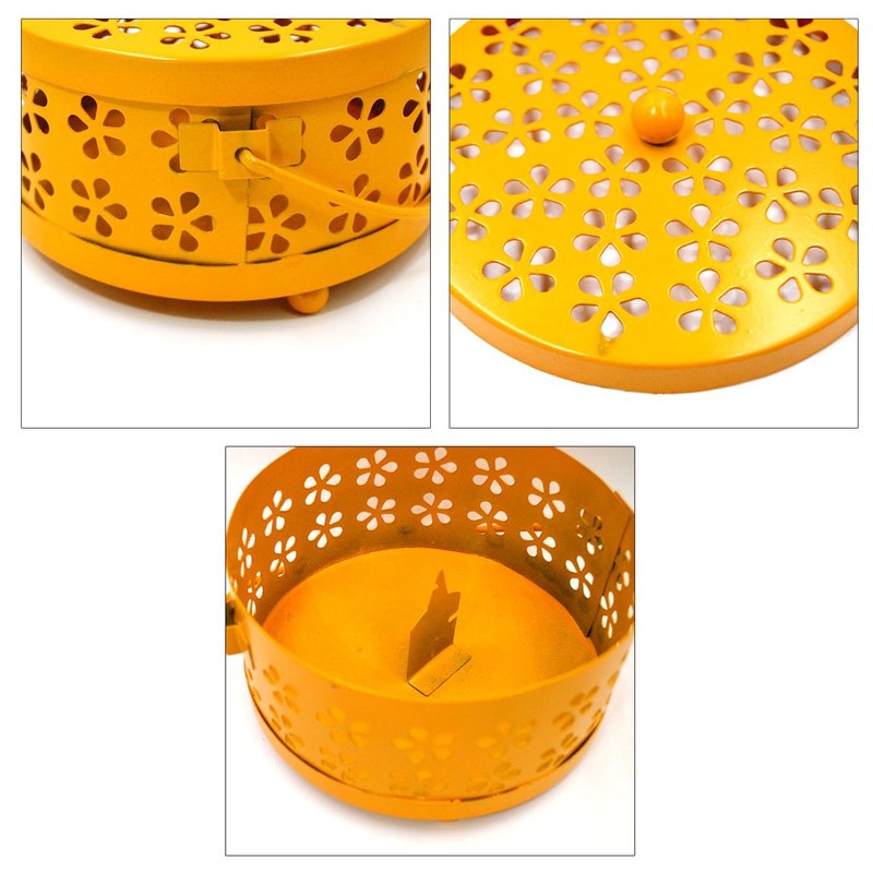 Millya Mosquito Coil Holder with Cover Classical Metal Anti-scald Hollow