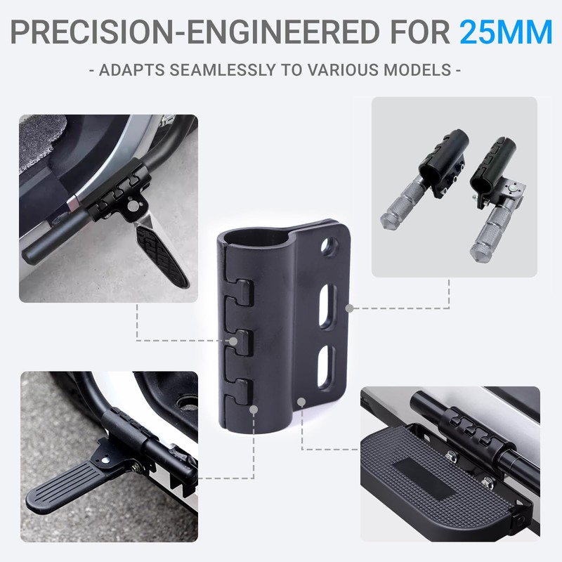 Mokuo Scooter 25mm Footpegs Clamp Kit in Heavy Iron Material