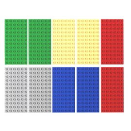 Guihumz Pack of 10 Building Plates, Large Plates, 19 cm x 9.5 cm, Large Base Plate, Compatible with Large Building Blocks of All Leading Brands, 2 x Red, 2 x Green, 2 x Blue, 2 x Yellow + 2 x Black