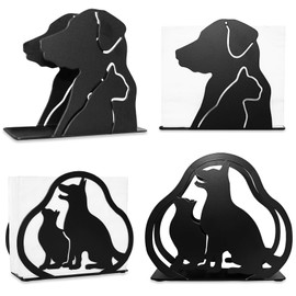 Pet Napkin Holder Made of Metal, Stainless Steel Napkin Dispenser, Freestanding Napkin Holder, Napkin Holder, Suitable for Decoration of Kitchen, Restaurant and Bar, Black