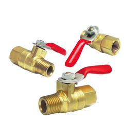 Nigo Forged Brass Mini Ball Valve, 1/4" NPT Male x 1/4" NPT Female, 180 Degree Operation Handle, Rated to 600WOG (Pack of 3)