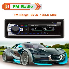 Eaglerich Radio FM estéreo de coche de 12 V, reproductor de audio MP3, teléfono Bluetooth integrado con puerto USB SD MMC, radio de coche Bluetooth en el tablero 1 DIN ISO conector