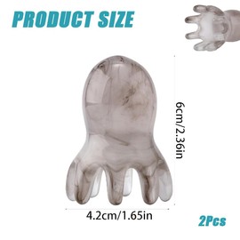 Shengsenfu 2Pcs Octopus Head Massager Comb,Point Massage Comb,Manual Acupressure Tool with 8 Flexible Nodes,Portable for Home/OfficeMassage