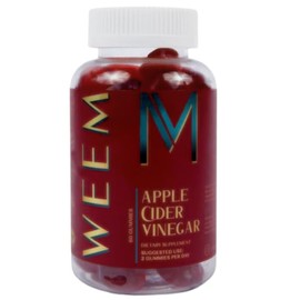 WEEM Apple Cider Vinegar Gummies - Natural, Vegan ACV with Folic Acid- Gluten Free - Vitamin B12 - Premium Detox & Weight Supplement- Helps Digestion 