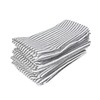 INFEI Plain Striped Cotton Linen Blended Dinner Cloth Napkins -