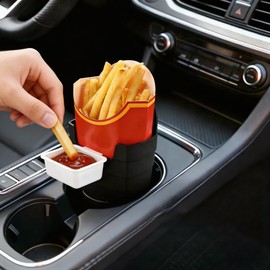 French Fry Holder and Sauce Holder Set for Car – Multifunctional Car Storage Organizer, Fun White Elephant Gift for Adults Stocking Stuffer for Men and Women