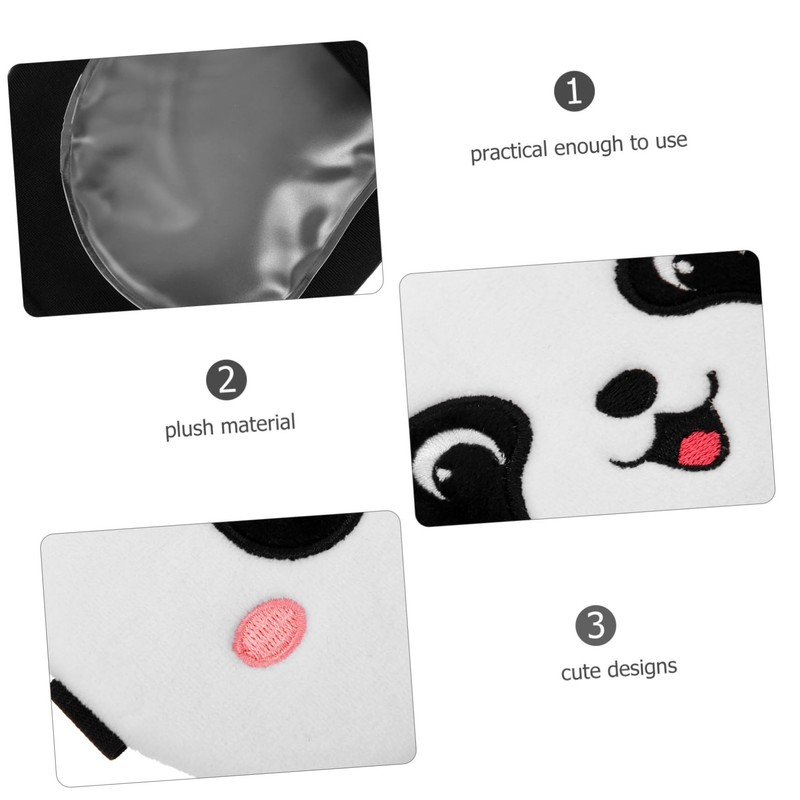 KOMBIUDA Plush Sleep Mask for Adults Cute Cartoon Panda Design