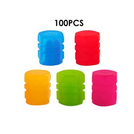 Yolispa 100pcs Luminous Tapa de Válvula de Neumático Tapones de Válvula de Rueda para Coche Moto Camiones Bicicleta