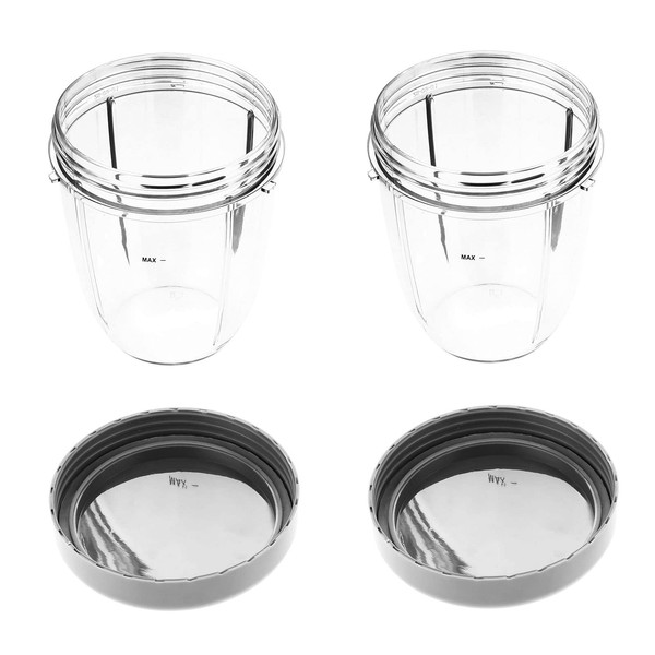 Hicello 18oz Cup with Lid Replacement Parts for Nutribullet 600W/900W Blender Juicer Accessories, Pack of 2
