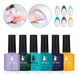 Mussa Gama De Gel Semipermanente Mussa® 6 Esmaltes Para Uñas Uv Color Mermaid