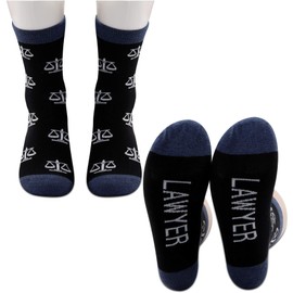 PXTIDY 2 Pairs Legal Scales of Justice Lawyer Law Socks Law Student Graduation Gift New Lawyer Gift Attorney Gifts Lawyer Socks(Mid Calf)