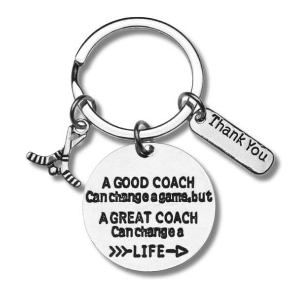 Sportybella Hockey Coach Keychain, Ice Hockey Coach Thank You, A