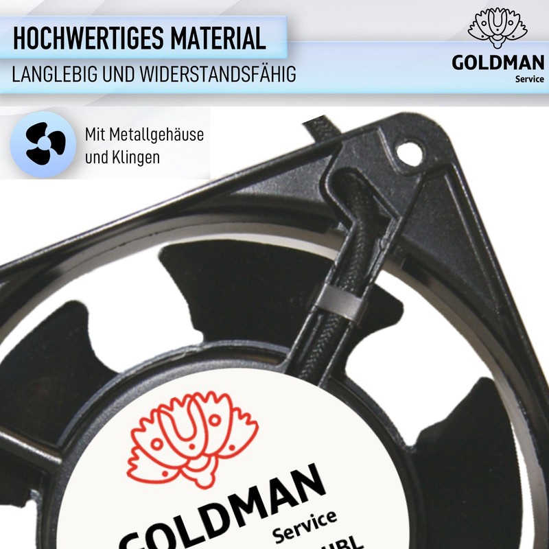 GOLDMAN SERVICE Axial fan for high temperatures with protective grille