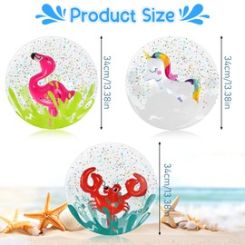 YUEXNKO Inflatable Water Ball, 3 Pieces Inflatable Beach Ball, 3D Beach Ball, Inflatable Water Ball, Children's Water Balls, Inflatable Water Balls, Children's Beach Ball, 3D Water Balls Toy