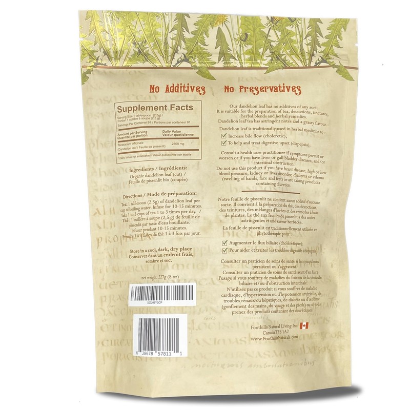 Foothills Naturals Dandelion Leaf Tea Organic - 8 ounces /