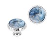 Elohiym 6 Pack Silver Drawer Knobs,Blue Cyan Marble with Golden