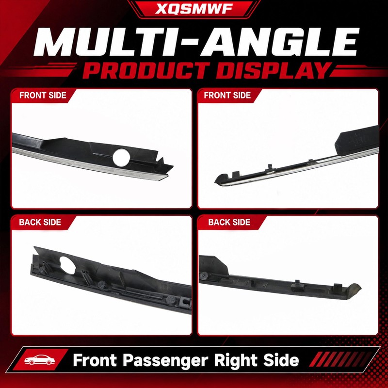 XQSMWF Front Passenger Right Side Chrome Fender Garnish Molding Trim