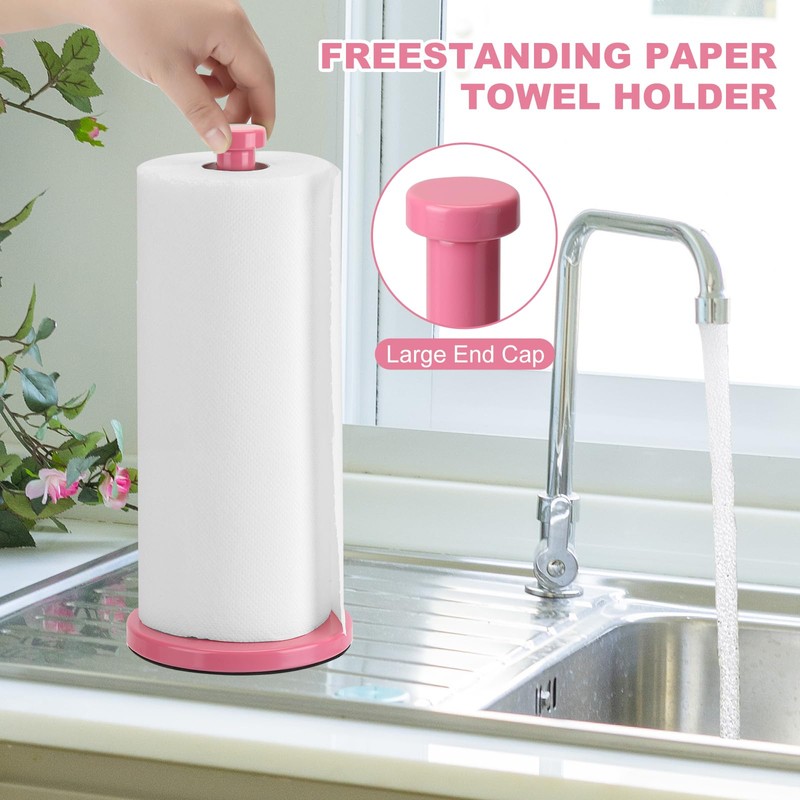 Stainless Steel Paper Towel Holder, Pink, Countertop for Kitchen &