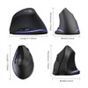 ZELOTES Kabellose Maus, kabellos, 2,4 GHz, ergonomisch, mit 6 Tasten,