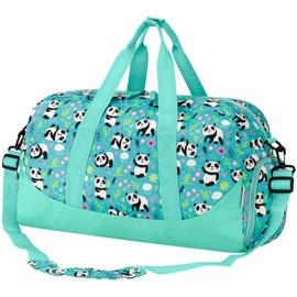 Choco Mocha Kids Duffle Bag Girls Panda Duffle Bag for Kids Girls Overnight Bag for Kids Duffel Bags Kids Weekender Bag for Girls ages 9-12 Sleepover Bag for Girls Kids Gym Travel Bag 6-8 Gift Blue