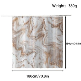 FAIRYGATE Bathroom Curtains Marble Shower Curtain for Bathroom Geometric Gold Plaid Fabric Shower Curtains Modern Luxury Texture Bathroom Curtain Set Waterproof Washable B9008
