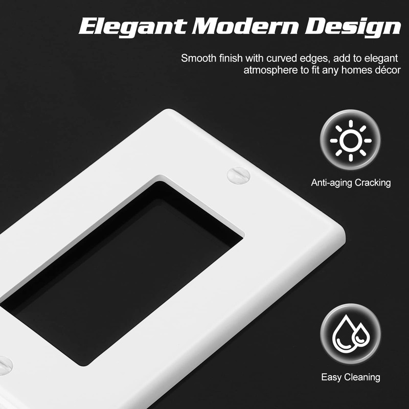 Decorator Wall Plate 1-Gang Light Switch Plate Outlet Cover,Unbreakable Polycarbonate