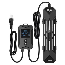 AQQA Aquarium Heater,64-95°F Fast Heating Double Quartz Glass Tube Fish Tank Heater,High-definition LCD Controller Displays Real-time Power,Anti-dry and Over-temperature Protection (1000W 180-300 Gal)