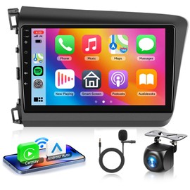 2G+64G Android 13 Car Stereo for Honda Civic 2012-2015 with Wireless Carplay Android Auto, 9 Inch Touch Screen Radio Support GPS/WiFi/Bluetooth/FM/SWC/Backup Camera
