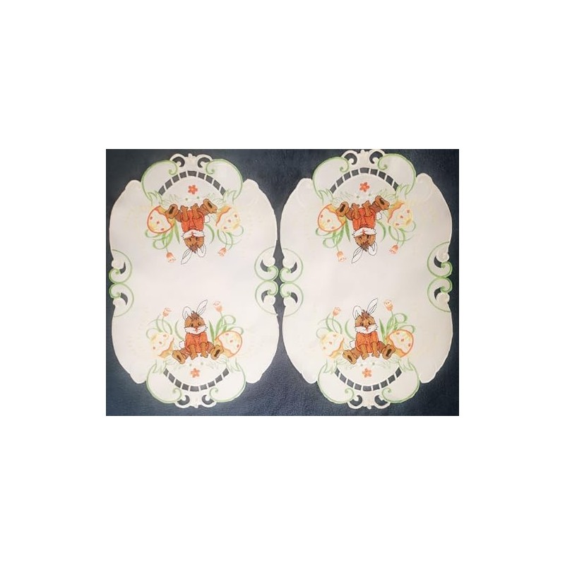 Aude Home Doilies 30 x 45 cm Embroidered Easter Bunny