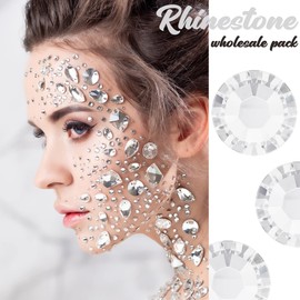 1600pcs SS20 4.7mm Crystal Clear Nail Flatback Rhinestones Bulk Nail Art Round K9 Glass Crystal White Gems Beads Stones Diamonds Glitter Nail Charms Jewels for Nails Eyes Face Makeup Clothes Crafts